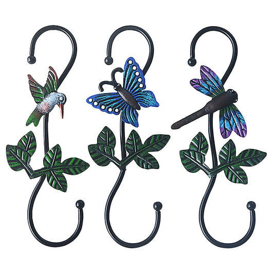 Kitwinney Large Decorative S Hooks, Set of 3 Plant Hangers, Beautiful and Vivid Plant Hook for Hanging Outdoor Indoor Garden Plants, Flower Baskets, Pots, Bird Feeders