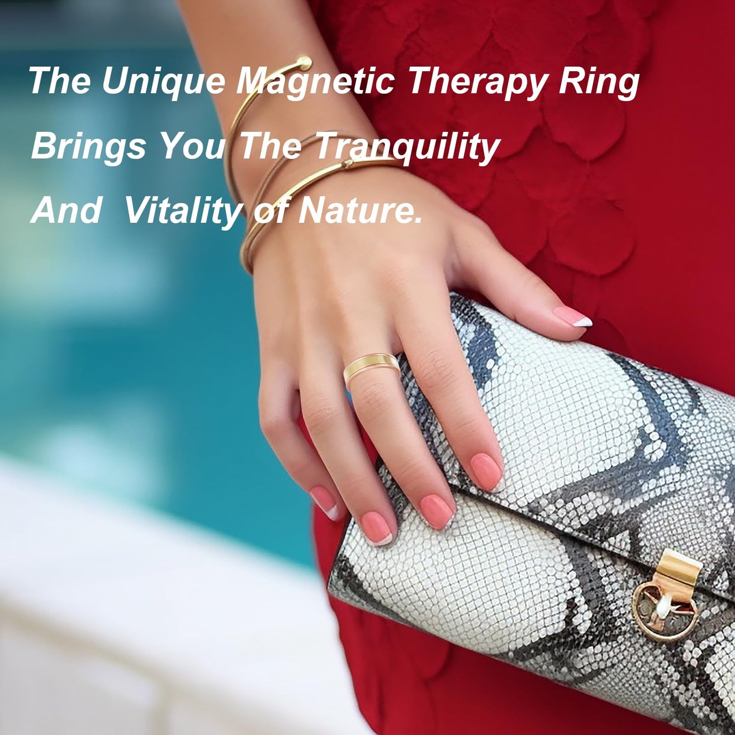EnerMagiX Copper Rings for Women, Pure Copper Two-Tone Gold Adjustable Magnetic Ring,Copper Jewelry Present (0948)