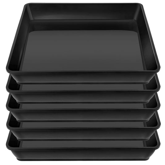 LWALRS Square Plant Saucer 10 Inch 5 Pack, Plastic Plant Water Dray Tray Plants, Pot Saucers for Plants Square Planters for Indoors and Outdoors Plants, Garden Saucer for Plant Pots.
