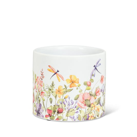 Abbott Collection Small Dragonfly & Floral Planter - Ceramic, Multicolor (4.5" D)