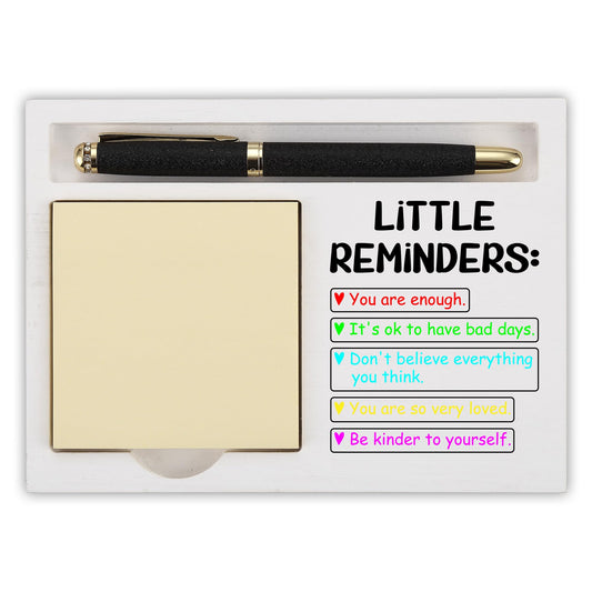 Little Reminders Sticky Note Holder for Desk, Motivational Office Organizer for Women Men, Inspirational Gifts for Coworker Friend Teacher Nurse, Birthday Christmas Appreciation Gift - FTB321