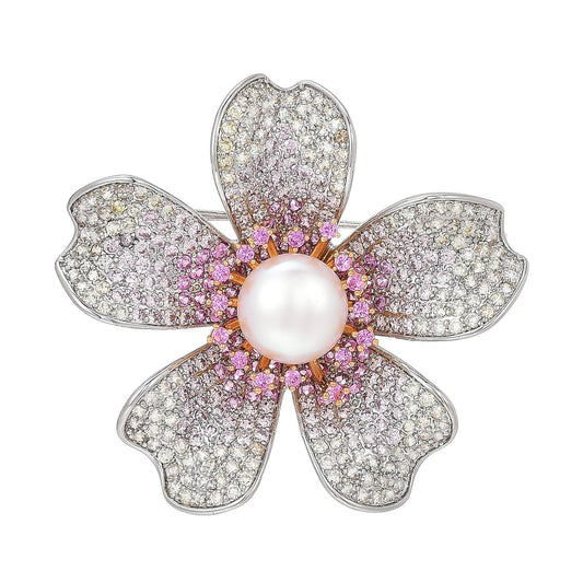 EMEGCY Lily Brooch for Women Rhinestone Lily Brooch Pin 18k Gold Plated Lily Pin Jewelry for Mom Wife Lily Pins