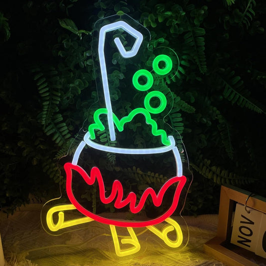 Halloween Witch's Poison Neon Sign for Wall USB Powered Neon Light Up Sign for Halloween Party Decorations Bedroom Cave Room Decor Halloween Led Sign for Home Bar Window Porch Front Door Decorations