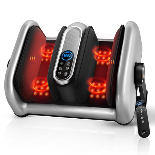 JZBRAIN Shiatsu Foot Massager Machine with Heat : Deep Kneading Calf Massager with Vibration for Plantar Fasciitis, Neuropathy, Pain Relief, Circulation - for Home and Office Use