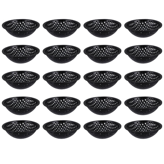 Yardwe 20 Pcs Bonsai Pot Bottom Mesh Pads, Black Plastic Drainage Screens, 2.95 Inch Round Grid Mats for Indoor and Outdoor Plant Pots, Prevent Soil Loss and Improve Air Circulation