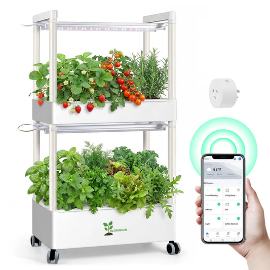 BAOSHISHAN Hydroponics Growing System for Indoor Garden, 28-Pods Smart Indoor Gardening System with APP & Auto Timer, Full Spectrum LED Grow Light, Large Water Tank, Ideal for Vegetable Fruit Herb