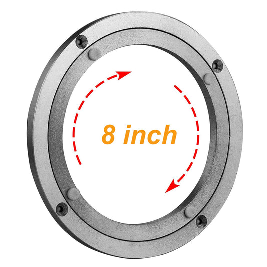 CBTONE 8 Inch Aluminum Lazy Susan Bearing Turntable Bearings 200mm Silver Turntable Swivel Plate Hardware for Dining-Table