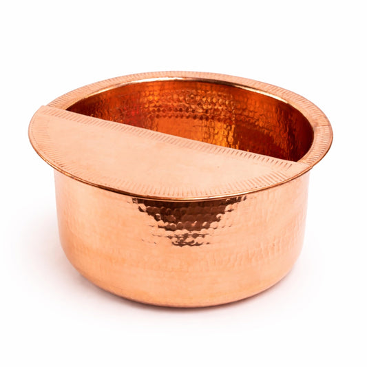 100% Solid Copper Foot Bowl with Removable Footrest – Hand Made Large Relaxation Pedicure Basin (10-20" Sizes) for Spa & Pedicure (18 Inches)