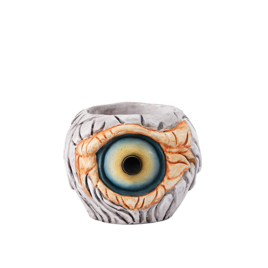 Lejoy Monster Eye Design Planter, Resin Succulent Plant Pot with Drainage, Decorative Garden Container (White)