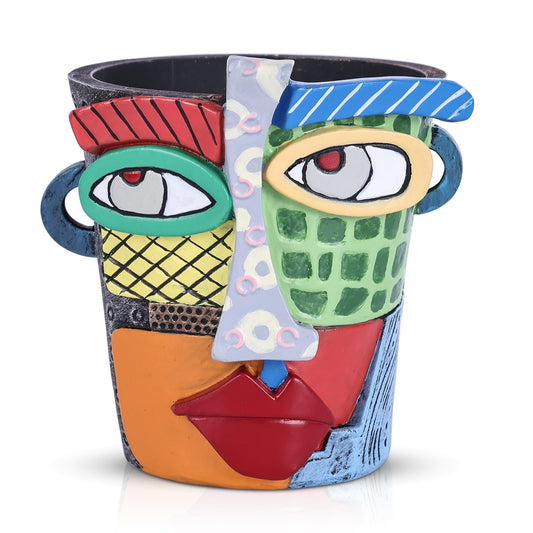 MINI Abstract Face Planter Pot, Whimsical Head Planter with Face for Indoor Plants, Decorative Flower Pot Cute Funny Cool, Unique Decorative Planter for Shelf Desk, Patio Pots for Plants Outdoor