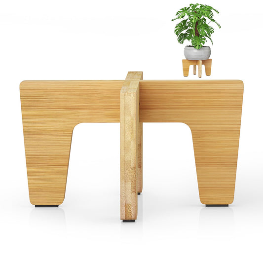 HAWHUV Plant Stand Indoor Outdoor, Plant Holder Sturdy Single Flower Pot Stand Planter Stand Stool Display Decorative for Desktop Counter Room (Natural 10")