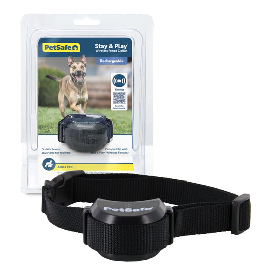 PetSafe Stay & Play Wireless Fence Receive Collar - Rechargeable and Waterproof Receiver Collar with Quick Charge in 2-3 Hours - for Dogs 5lb+