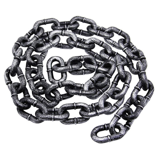 Zcaukya 6FT Halloween Plastic Chains-Costume Accessories, Fake Black Chain Links for Decor Haunted House, Prisoner Theme, Scary Party Horror Props