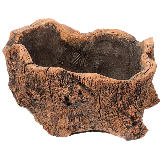 DECHOUS Artificial Small Driftwood Planter - Imitation Driftwood Stump Log Concrete Planter Succulent Flower Pot with Drainage Hole for Small Plants, Cactus, Air Plants, Home Office Indoor Decor