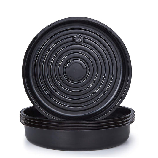 Idyllize 5 Pieces of 8 Inch Black Plastic Plant Saucer Drip Tray for Pots (8")