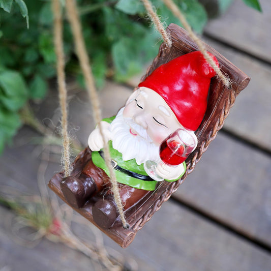 UMESONG Cute Garden Gnome Statues for Garden Decor Resin Hanging Decorations for Indoor Outdoor Tree Ornaments Figurines for Outside Gifts for Mother Day Christmas