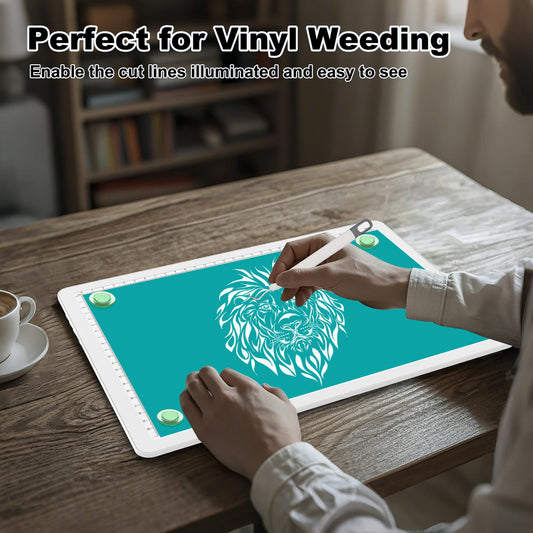 Elice Rechargeable A4 Light Pad with Carry Bag, Magnetic LED Light Board with Physical Button, Super Bright Diamond Art Light Pad, Ultra-Thin Light Box for Tracing, Weeding, Diamond Painting -White