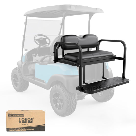 10L0L Golf Cart Rear Seat Kit for Club Car Precedent/Tempo/Onward 2004-Up | Back Flip Seat with High-Density Foam Cushions | Fold Down Rear Seat
