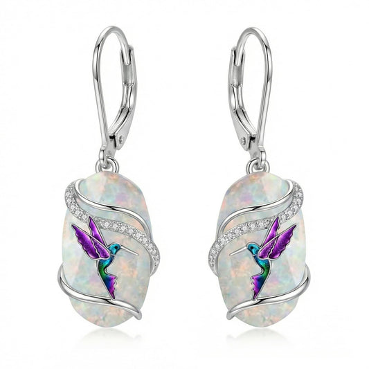 ONEFINITY Opal Hummingbird Earrings Opal Earrings Hummingbird Jewelry Gifts for Women