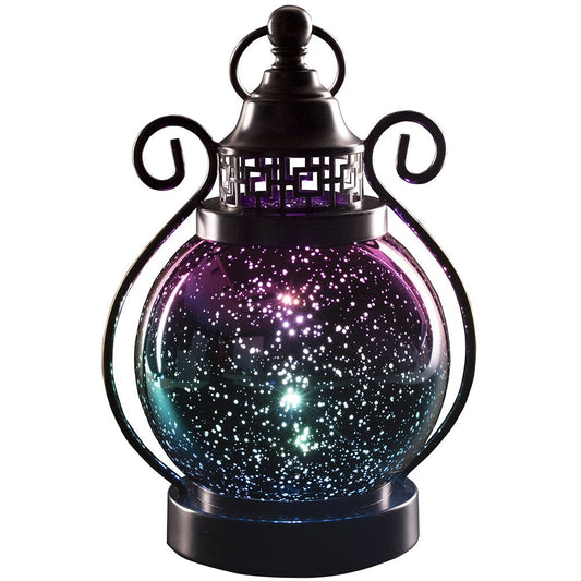 Valery Madelyn Moroccan Lanterns Decorative Indoor Color Changing, Hanging Ramadan Lantern Decorations for Home Lamp Gothic Decor, Mercury Glass Sphere Globe Light, 2 Timer Modes 10.5 inch