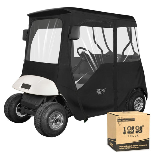 10L0L 2 Passenger Deluxe Golf Cart Driving Enclosure for EZGO TXT and RXV Model, 4-Sided Clear Window 600D Rain Cover All Weather Windproof Waterproof