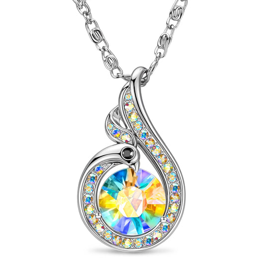 Kate Lynn Phoenix Birthstone Necklaces for Women Pendant Necklace Crystal Jewelry, Birthday Gifts for Women Wife Girlfriend Mothers Day Gift for Mom Daughter Unique Lady Christmas Jewelry Gift for Her, June Birthstone Moonstone Necklace