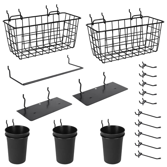 G.CORE Pegboard Organizer Accessories 18 Pack, Peg Board Hooks Assortment Organizer Accessory, Various Tools Storage Arrange System Kit for Garage Craft Workshop Workbench Hobby Office