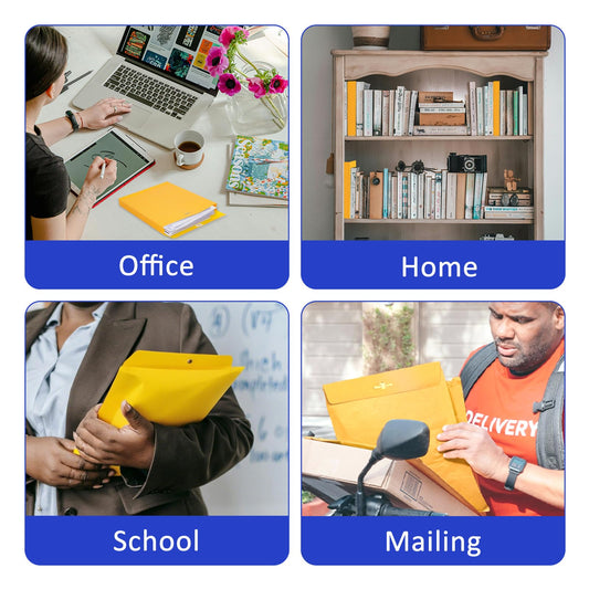 9x12 Expanding Manila Envelopes with Clasp 25 Pack, Goefun 180 GSM Heavyweight Expandable Manilla Folders 8.5 x 11 Letter Size, 1.2'' Expansion, for Home Office Business Storage and Organizing