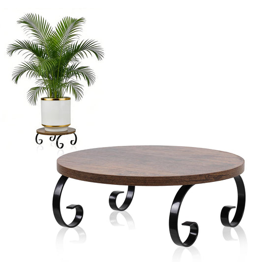 Aurolaimi Plant Stand Indoor Outdoor, Vintage Plant Table Corner Flower Stand for 5 to 12 Inch Pots, Sturdy Low Short Plant Holder Stool for Living Rooms, Office, Garden, Patio