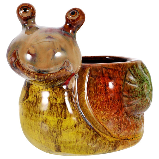 OFFSCH Snail Flowerpot Decorative Resin Planter 5.90X5.11X3.34In Indoor Outdoor Succulent Pot for Home Garden Balcony Tabletop Decor