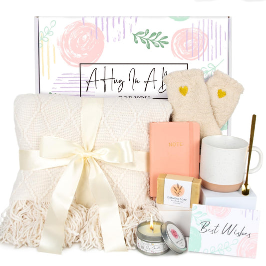 Self Care Get Well Soon Gifts for Women - Care Package Birthday Set Box for Women, Sympathy Gifts Inspirational Thank Thinking of You Basket Christmas Gift for Her Mom Girlfriend Wife Grandma Friend