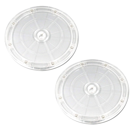 MY MIRONEY Heavy Duty Lazy Susan Turntable Organizer 7" Clear Acrylic Rotating Swivel Stand with Steel Ball Bearings for Spice Rack Cake Decorating TV Laptop Pack of 2