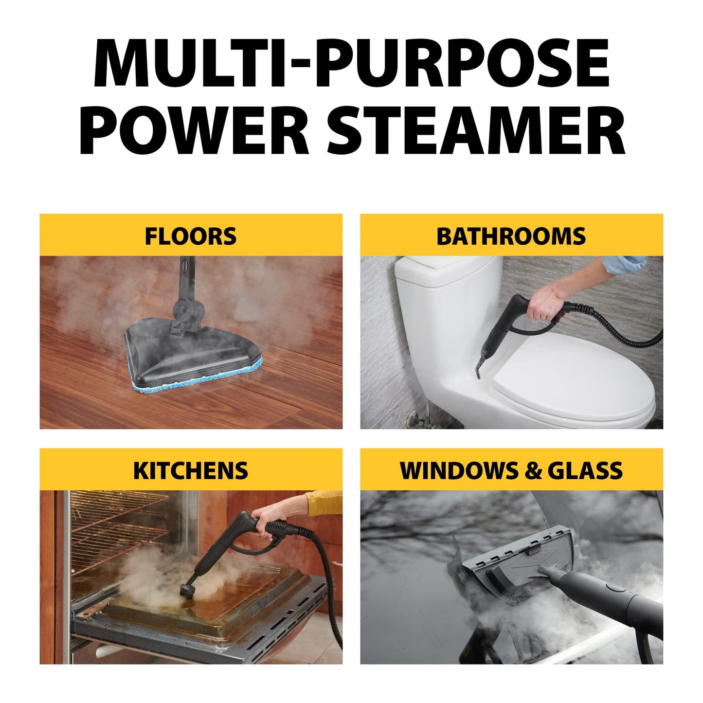 Wagner Spraytech C900134 925e Elite Steamer Multi-Purpose Mop with 20 Accessories for Chemical-Free Steam Cleaning, Hardwood Floors, Tile, and More