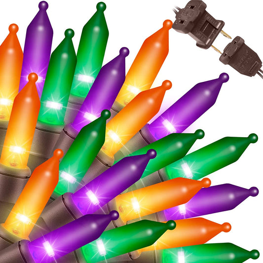 LAMPHOME Halloween String Lights - Orange Purple Green Mini Lights, 150count 31.9ft Halloween Lighting Decor for Outdoor&Indoor Use, Fairy Garden, Yard, Home, Party, Holiday Decoration