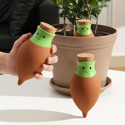 KGCCIZI Ollas Plant Watering Globes. 2 Pcs Self Watering Planter Insert. Terracotta Ollas Plant Watering Devices. Ollas Self Watering Globes. Large Olla Watering Pot. Plant Lover Gifts