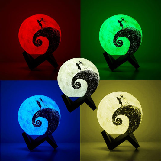 Bedroom Small Table Light - Nightmare Decorative Night Light Humidifier with USB Charging, 7 Colors LED Table Light Wooden Base Aromatherapy Diffuser Suitable for Children's Room, Guestroom, Office.
