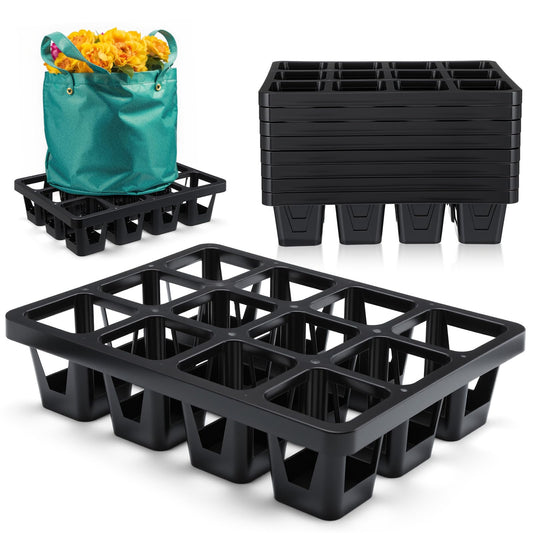 CroBlissful 7 Pcs Pot Holder Plant Stands 30 Gallons Large Capacity Outdoor Stands for Pots and Grow Bags Polypropylene Flowerpot for Improved Drainage and Aeration