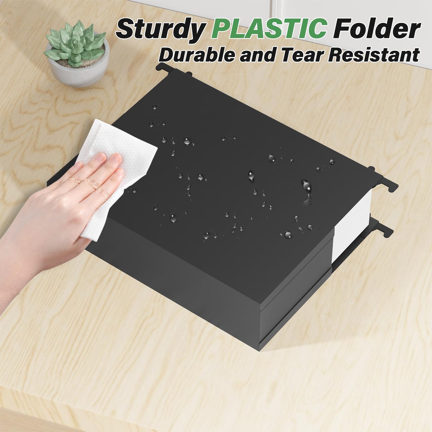 Ansook Plastic Hanging File Folders Letter Size,Heavy Duty 3" Expandable Hang Folder,6 Pack Extra Capacity File Cabniet Folders,Hanging File Organizer for Office School,File Folders Hanging with Tabs