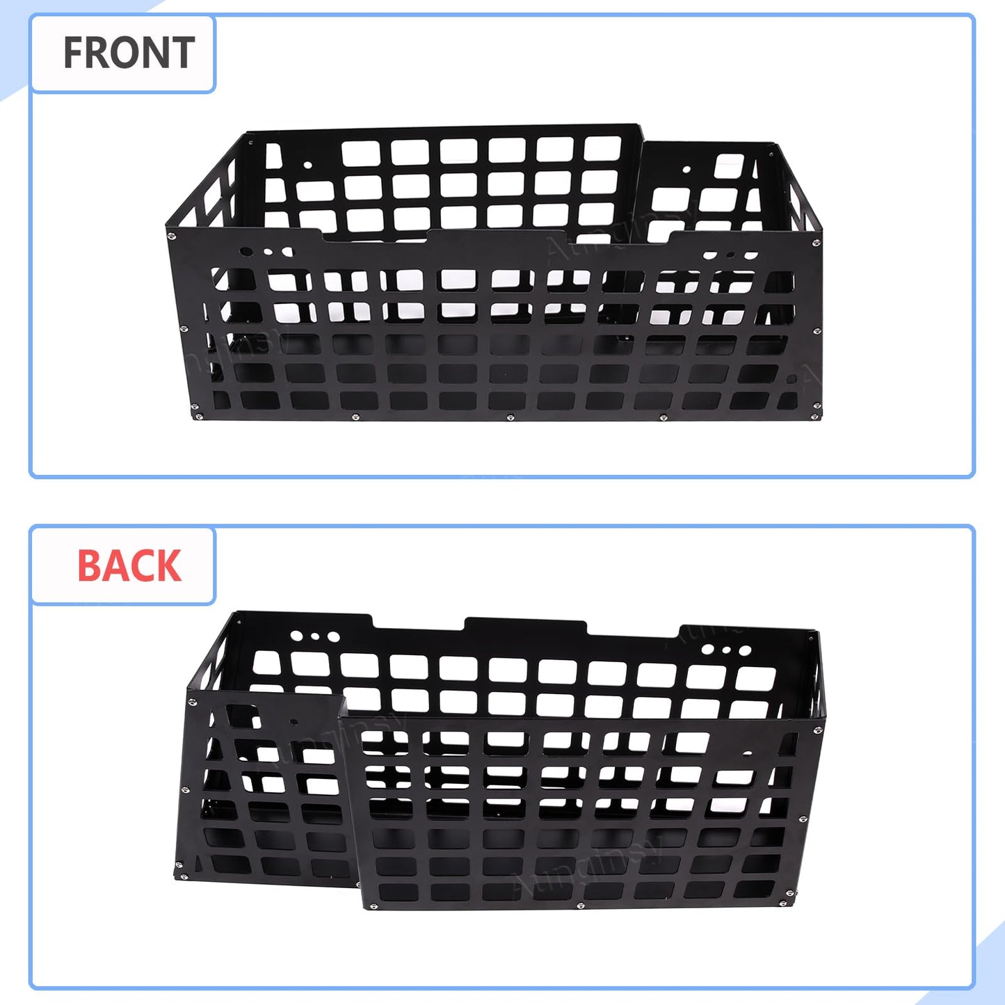 Aunginsy Trunk Organizer Compatible with Toyota FJ Cruiser 2007-2021 Accessories, Aluminum Car Rear Left Side Storage Holder Multifunctional Trunk Storage Box Basket Rear Cargo Racks Add Trunk Space