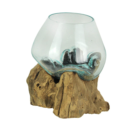 Chesapeake Bay Medium Glass Bowl On Driftwood