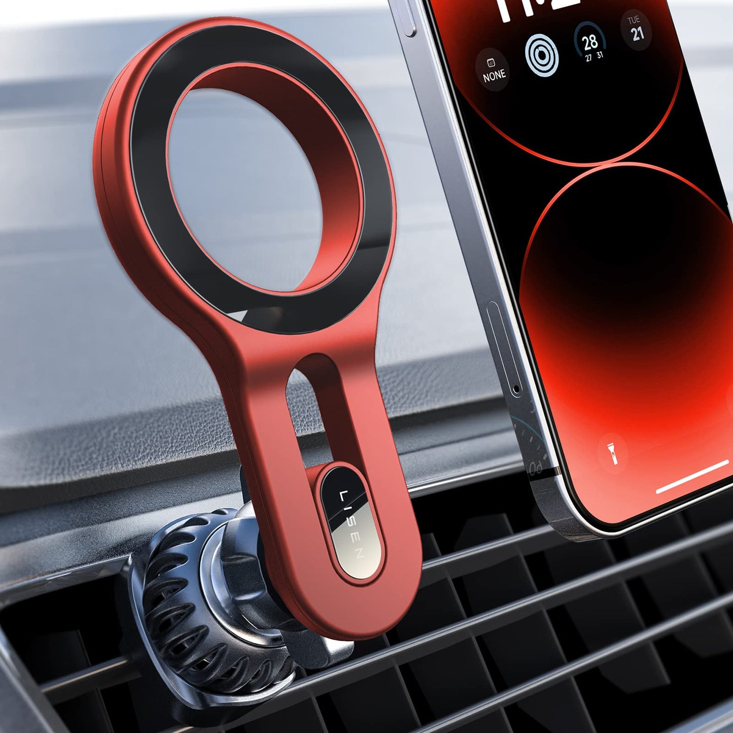 LISEN for iPhone 16 MagSafe Car Mount, [Quick Install] Magnetic Car Phone Holder Vent, Jeep Truck Accessories Gifts for Men Women Him Her, Fit for iPhone 16 Pro/Pro Max 15 14 13 12 Samsung Edge S25