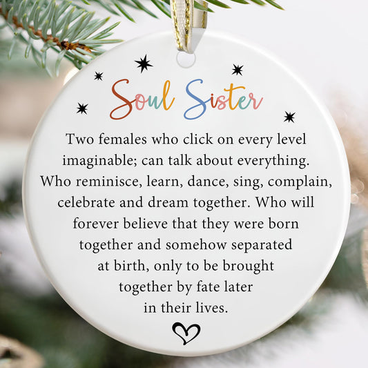 Best Friend Christmas Ornament - Friendship Keepsake - Bestie and BFF Gifts - Soul Sister