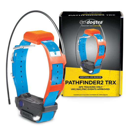 Dogtra Pathfinder 2 TRX Additional Receiver Only Dog GPS Tracker LED Light Blue Collar SmartWatch Compatible Rechargeable Waterproof Free Offline Maps No Monthly Subscription Fee Smartphone Required