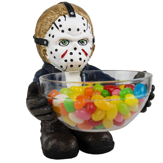 Halloween Candy Bowl Holder Horror Movie Gnomes Scary Candy Dish Stand Decorations (Resin) (B)