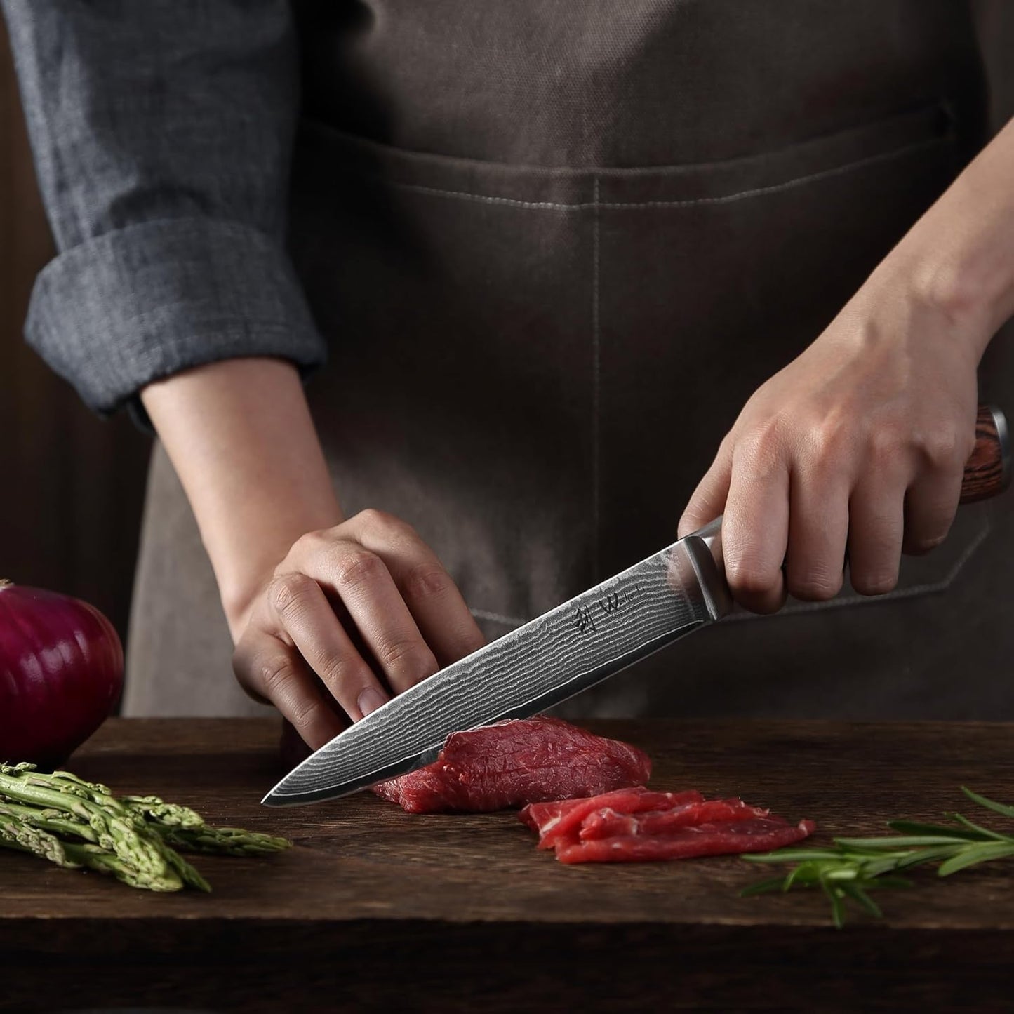 Wakoli EDIB 4-Piece Damascus Knife Set – Professional Chef Knives Set with VG10 Core Blades, 67-Layer Damascus Steel and Ergonomic Pakkawood Handles – Premium Kitchen Knives in Elegant Gift Box