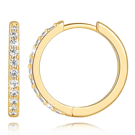 Balabelle 14K Gold Earrings for Women 14K Gold Hoop Earrings for Women Gold Hoop Earring for Womens Hoops with Cubic Zirconia and Multiple Size Options for Every Style Hoops Earring for Womens 12/14/16/20/25/30mm (20mm)