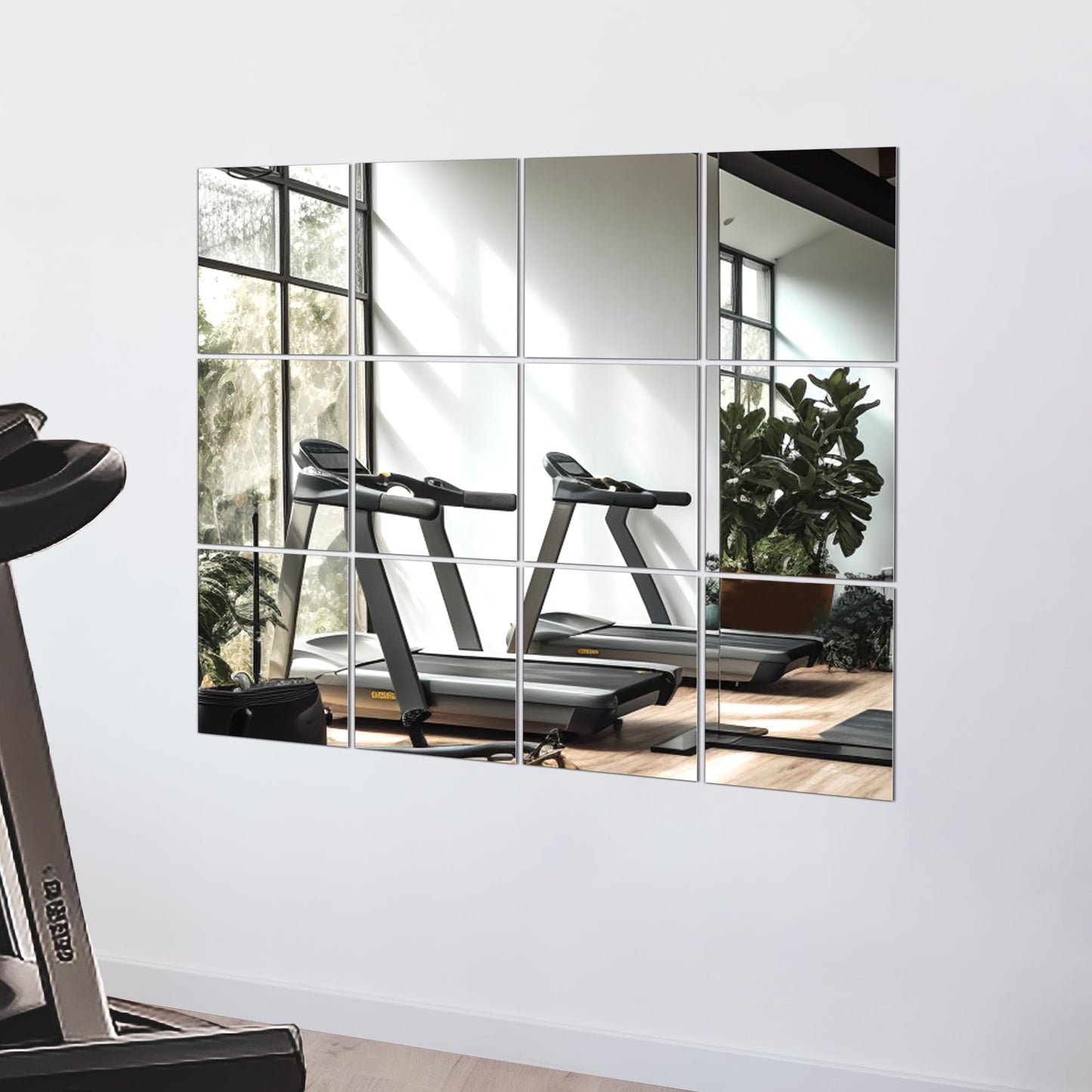Full Length Mirror, 56" x 15" Standing Large Floor Mirror with Aluminum Frame for Bedroom, Living Room, Bathroom（Black