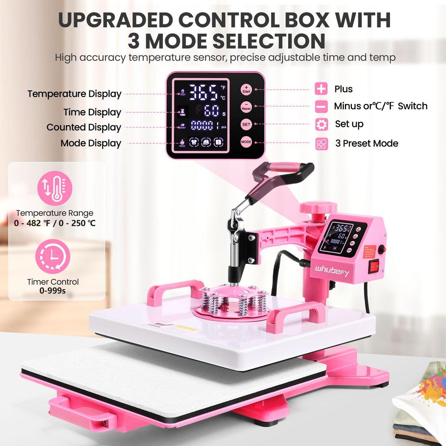 Whubefy Heat Press 15x15 inch 8 in 1 with 30OZ Tumbler Press, Slide Out 360° Swing Away Digital Shirt Press Machine, Industrial-Quality Heat Transfer Sublimation for T-Shirt/Tumbler/Mug/Hat/Cap/Plate
