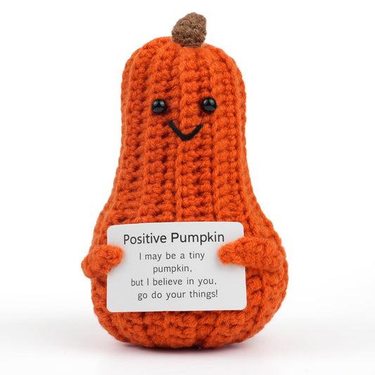 KatchOn, Positive Pumpkin Crochet Gift | Halloween Crochet, Tiny Pumpkins, Cute Crochet Pumpkin for Emotional Support, Office Desk Accessories, for Women, Family & Friends