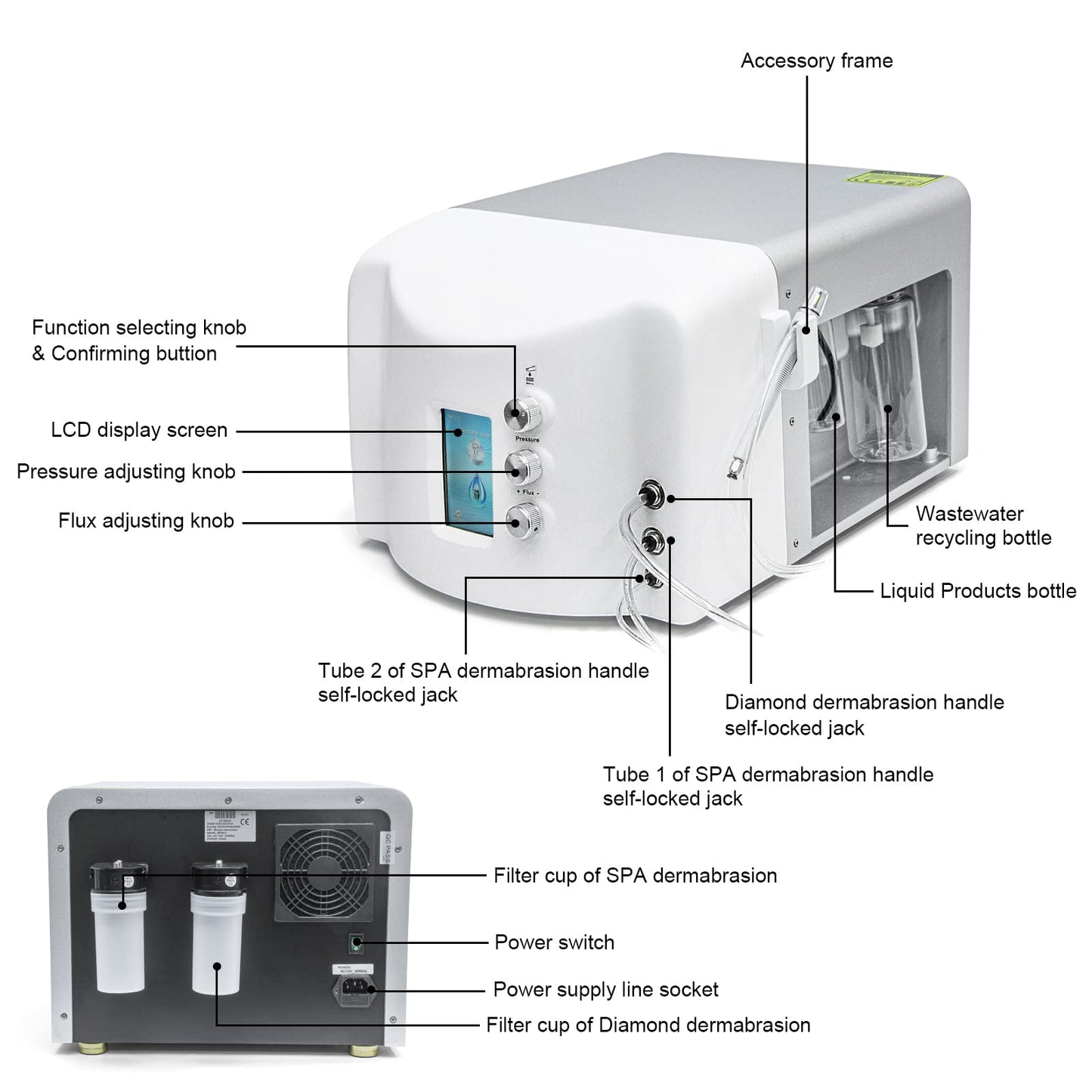 Water Diamond Peel Micro Diamond dermabrasion Machine SPA Water Peel System Facial Skin peeling cleaning ETSPA90